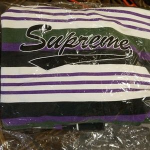 Supreme Stripped Hooded Sweatshirt